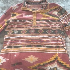 Pink Aztec Simply Southern Pullover.